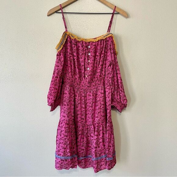 NWT Betsey Johnson Pink/Purple Vines of Bali Mini Dress - Size: Small - Picture 2 of 13
